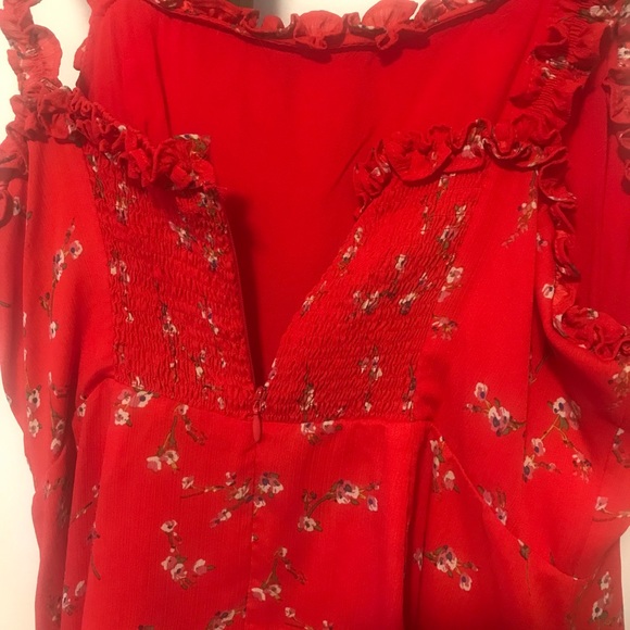 Lulu’s In The Garden Red Floral Skater Dress - Picture 6 of 8